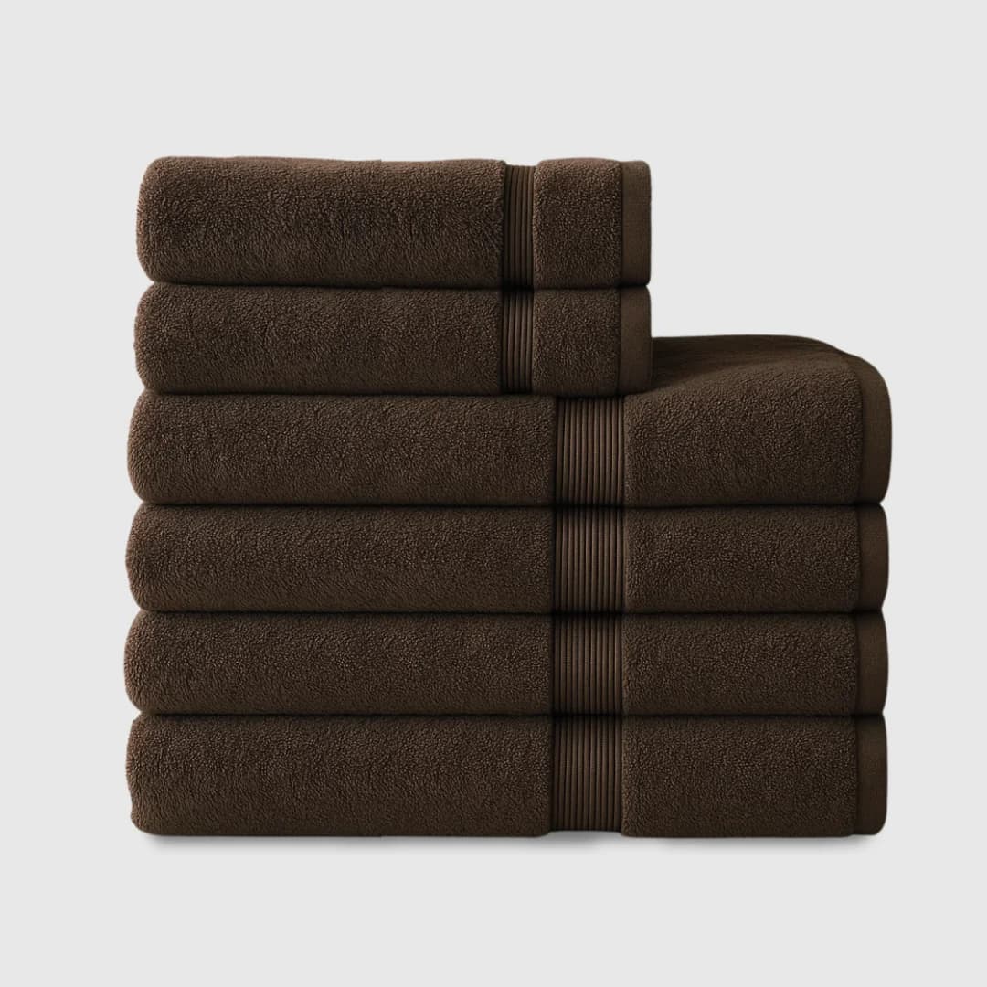 Heavyweight cotton spa bundle | 6pcs - Dark Brown