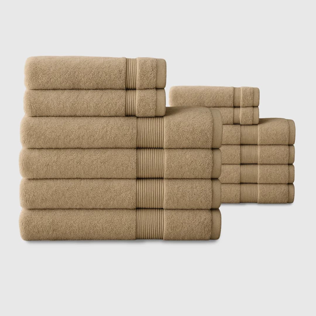 Heavyweight cotton spa bundle | 12pcs - Beige