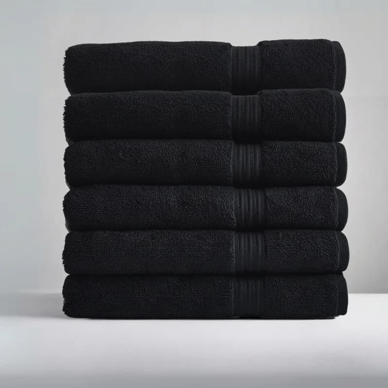 Ultrasoft Egyptian Cotton Bath Towels 6pcs (55x28in) - Black