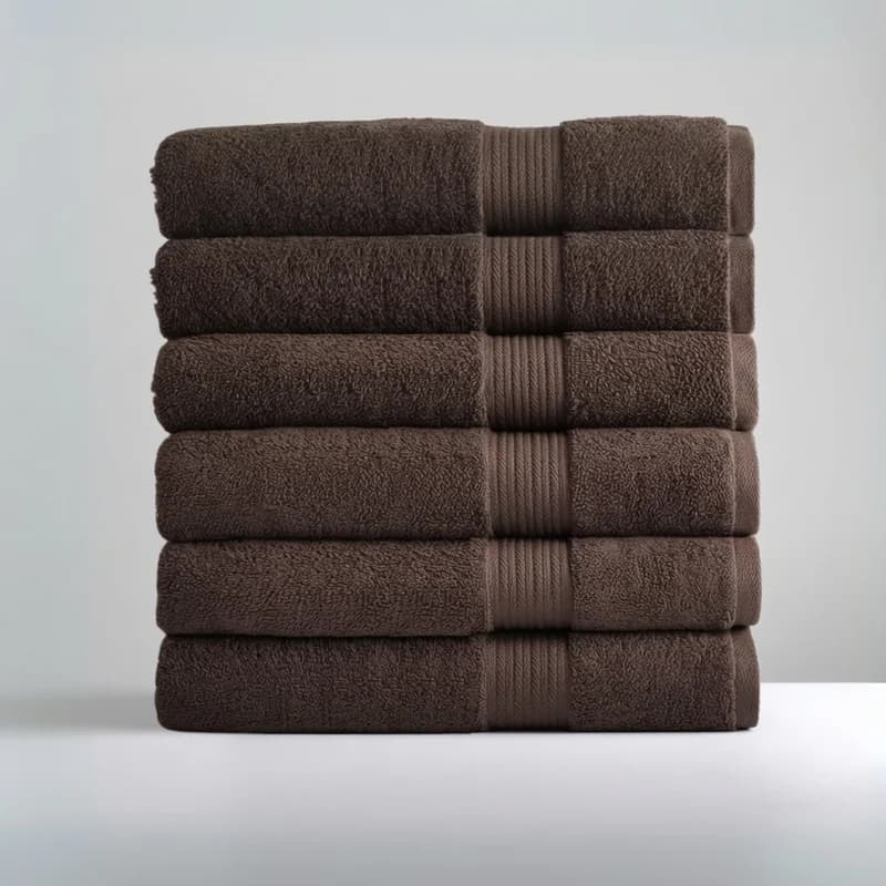 Ultrasoft Egyptian Cotton Bath Towels 6pcs (55x28in) - Dark Brown