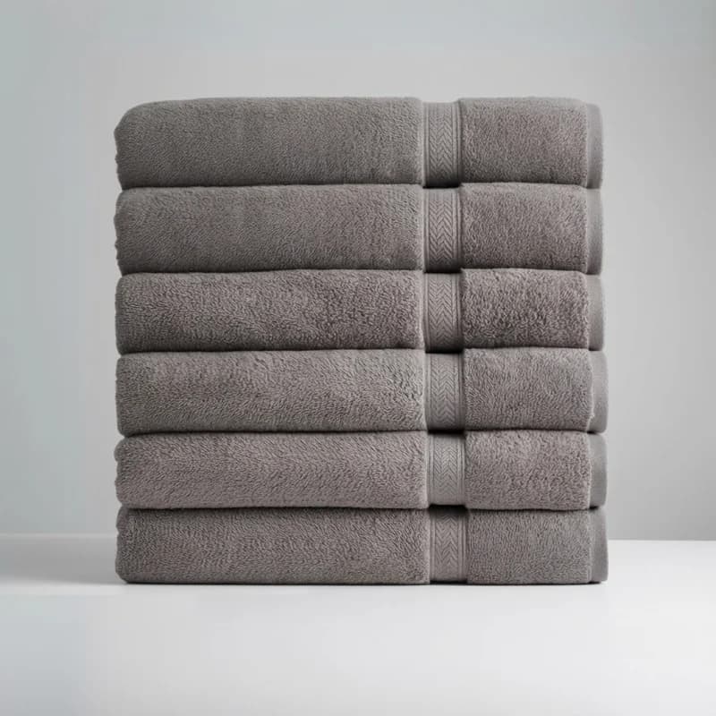 Ultrasoft Egyptian Cotton Bath Towels 6pcs (55x28in) - Soft Grey